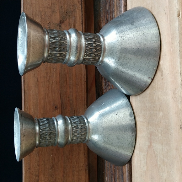Vtg Pewter Norway taper candle holder (set) - Picture 1 of 9